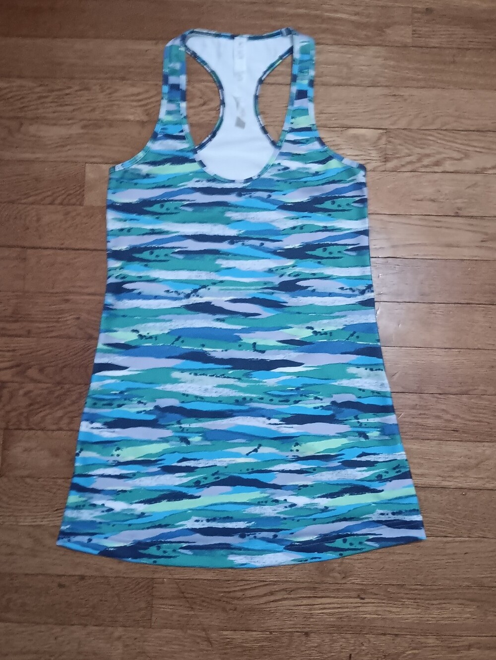 Lululemon Blue & Teal Wave-Print Racerback Tank